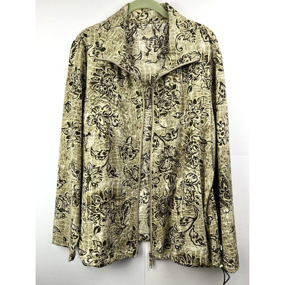Chicos Zenergy Women Jacket Size XL Full Zip Adjustable Lightweight Long Sleeve
